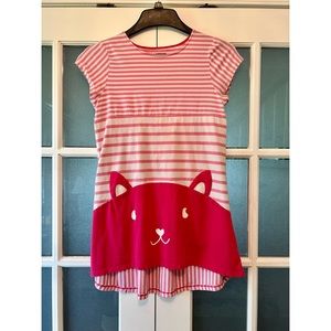 LANDS’ END GIRLS SHORT SLEEVE CAT DRESS 💖🐱